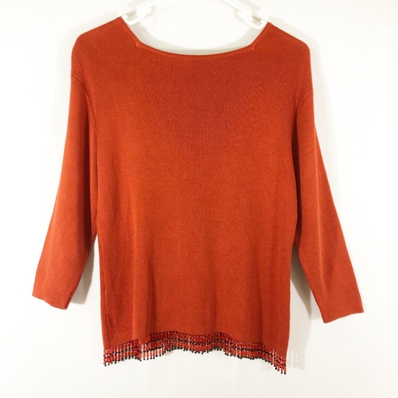 CLIO PETITES BEADED TASSEL SWEATER - PL - Picture 5 of 5
